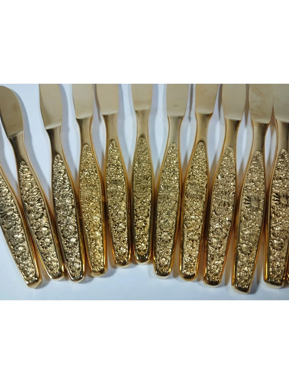 Vtg Present VIP 24K Gold Electroplate Flatware 54 pieces Setting for 12 